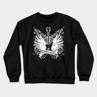 'Carpe Diem Guitar with Wings' Cool Rock n Roll Gift Crewneck Sweatshirt